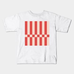 Vertical Red Stripes Pattern Kids T-Shirt